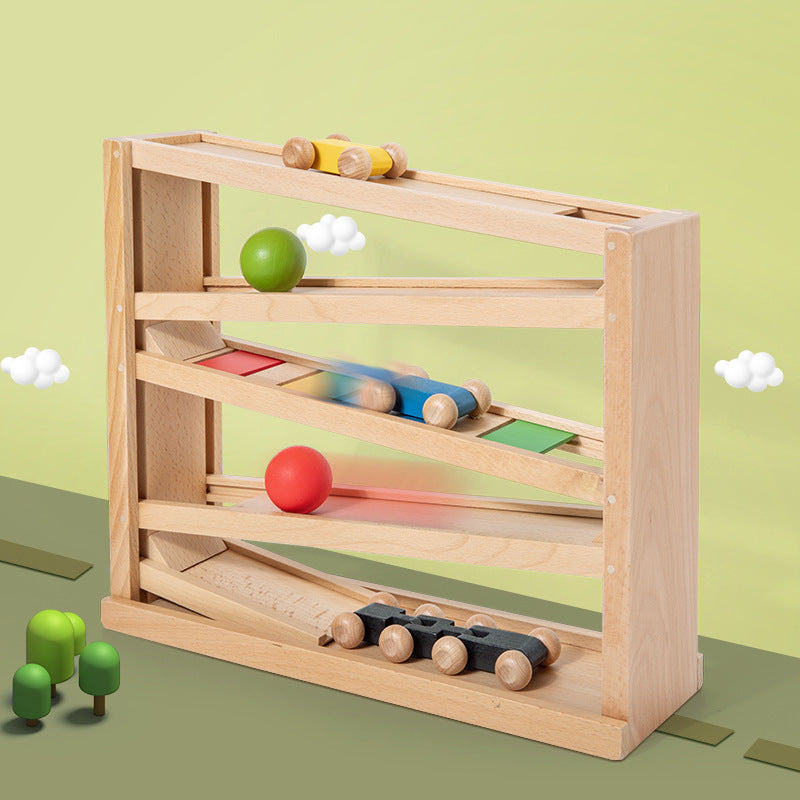 Wooden 2-in-1 Roller Glider Parking Toy