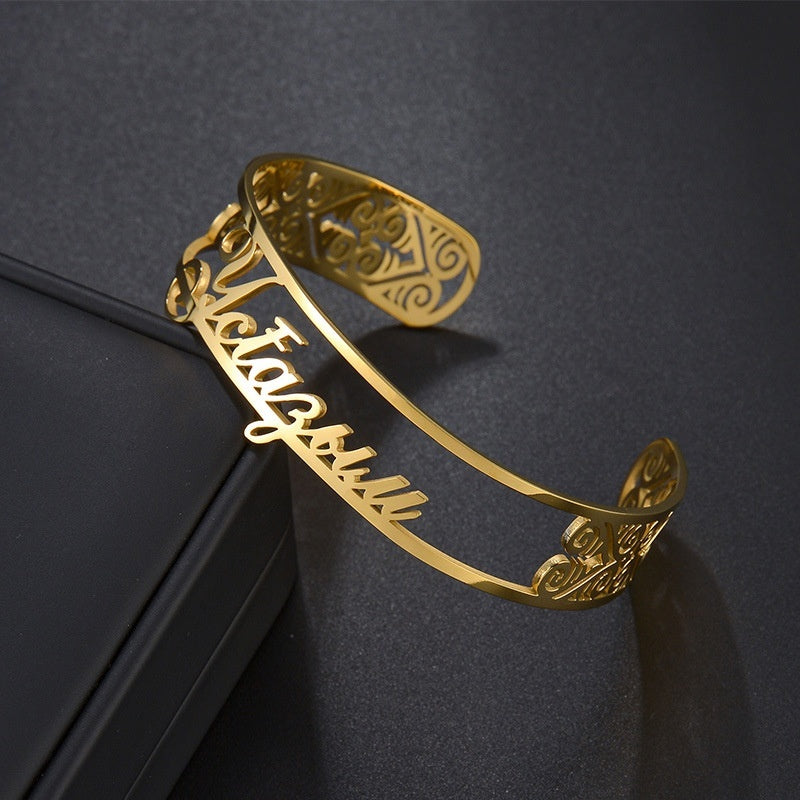 Simple English Letter Diamond Women's Bracelet