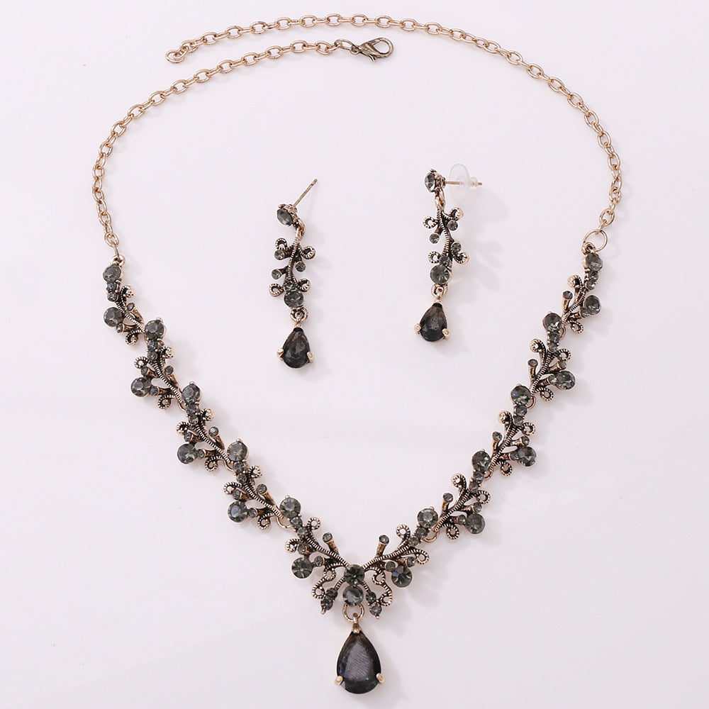 Rhinestone Zircon Earring Necklace