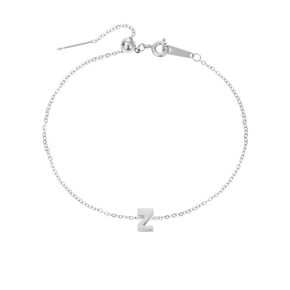 26 Letters Fashion Personality Stainless Steel Letter Bracelet