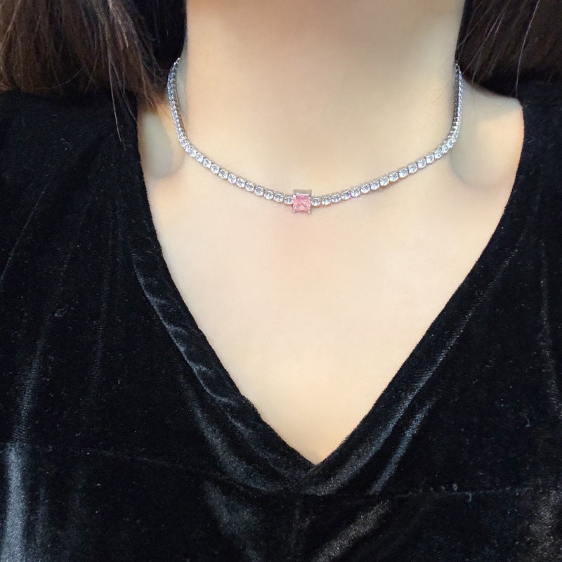 Simple And Versatile Sparkling Diamond Filled Square Candy Women's Bracelet