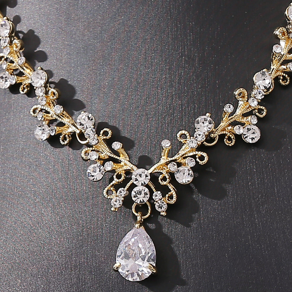 Rhinestone Zircon Earring Necklace