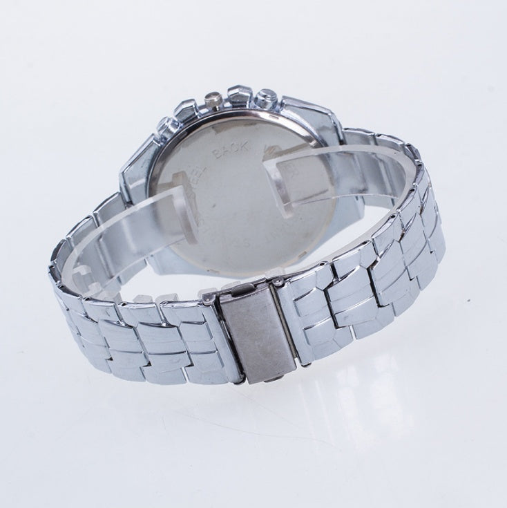 Silver Stainless Steel Mens Top Brand Luxury Watch