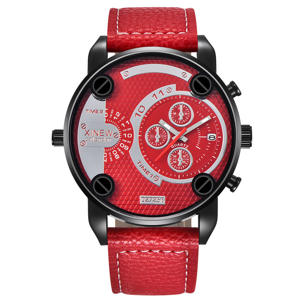 Mens Leather Unique Waterproof Watch