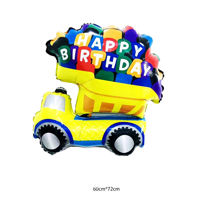 Large Transportation Vehicle Aluminum Film Balloon Children's Birthday Toy Train Decoration