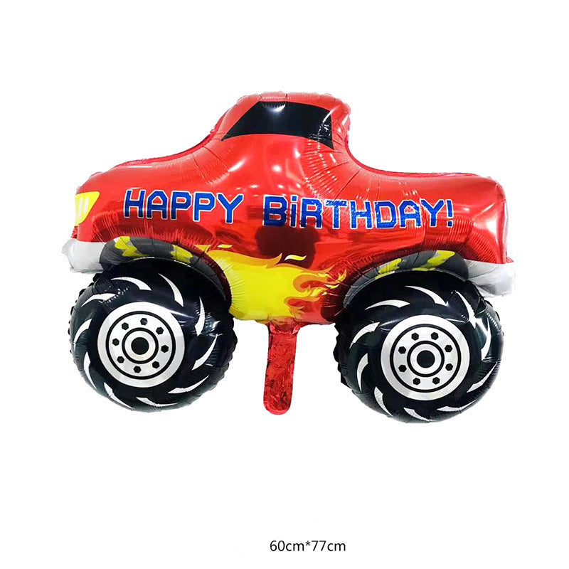 Large Transportation Vehicle Aluminum Film Balloon Children's Birthday Toy Train Decoration
