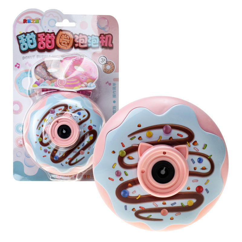 Electric Bubble Machine Automatic Cartoon Doughnut Shape Bubble Blower For Kids