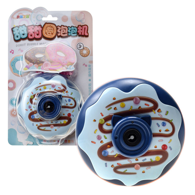 Electric Bubble Machine Automatic Cartoon Doughnut Shape Bubble Blower For Kids