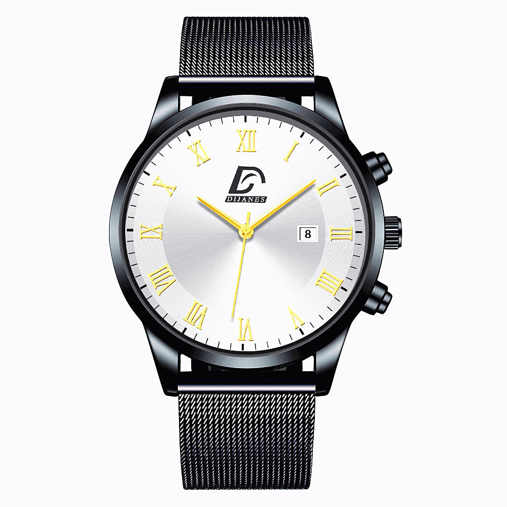 Men's Mesh Belt Quartz Watch Men's