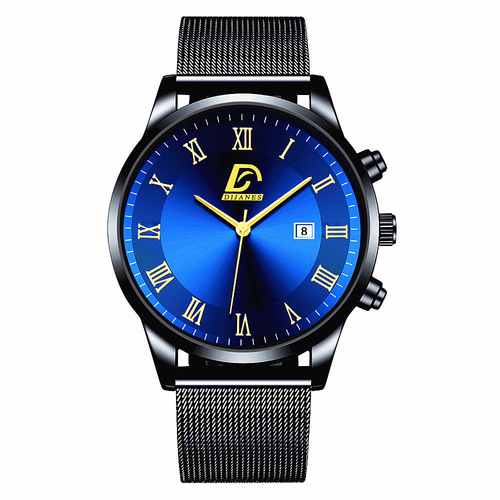 Men's Mesh Belt Quartz Watch Men's