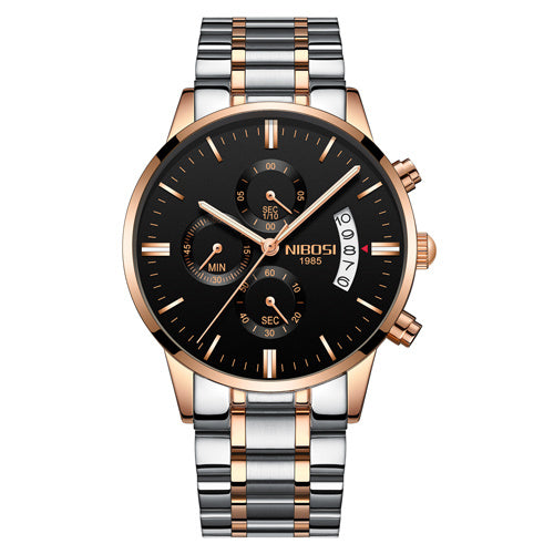 Top Brand Luxury Waterproof Full Steel Quartz Gold Clock Men