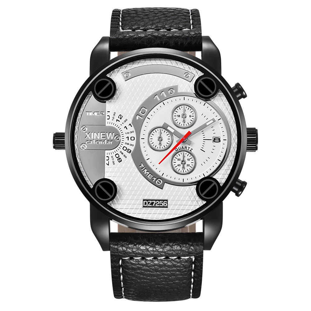 Mens Leather Unique Waterproof Watch