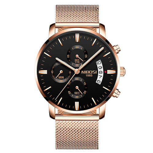 Top Brand Luxury Waterproof Full Steel Quartz Gold Clock Men