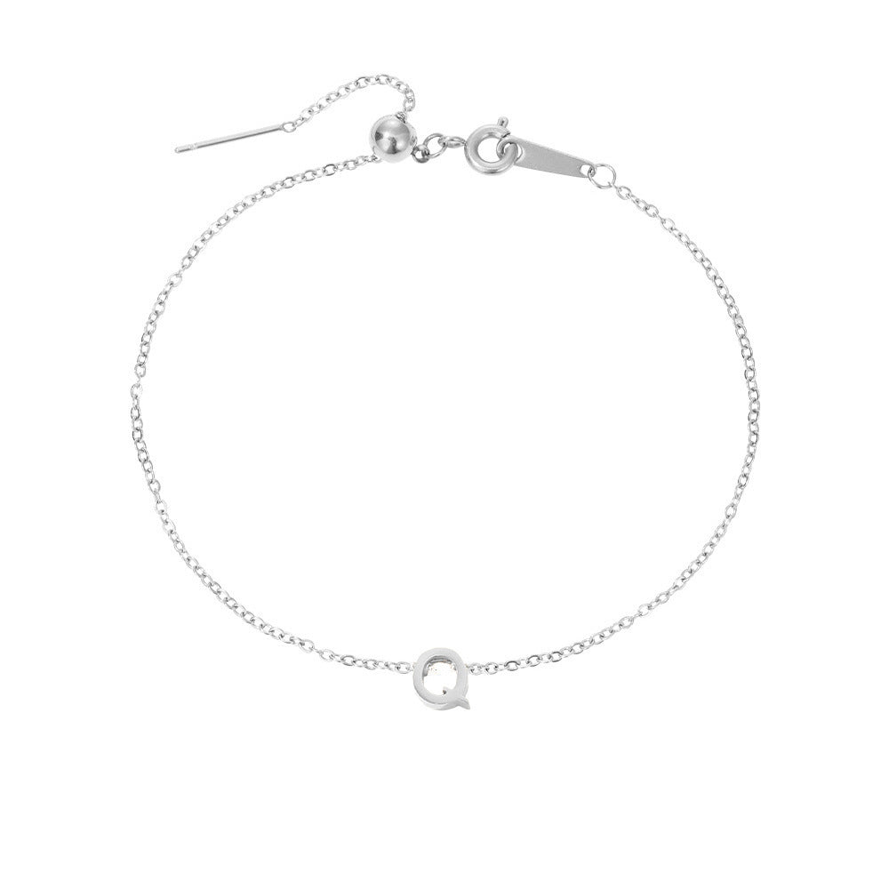 26 Letters Fashion Personality Stainless Steel Letter Bracelet