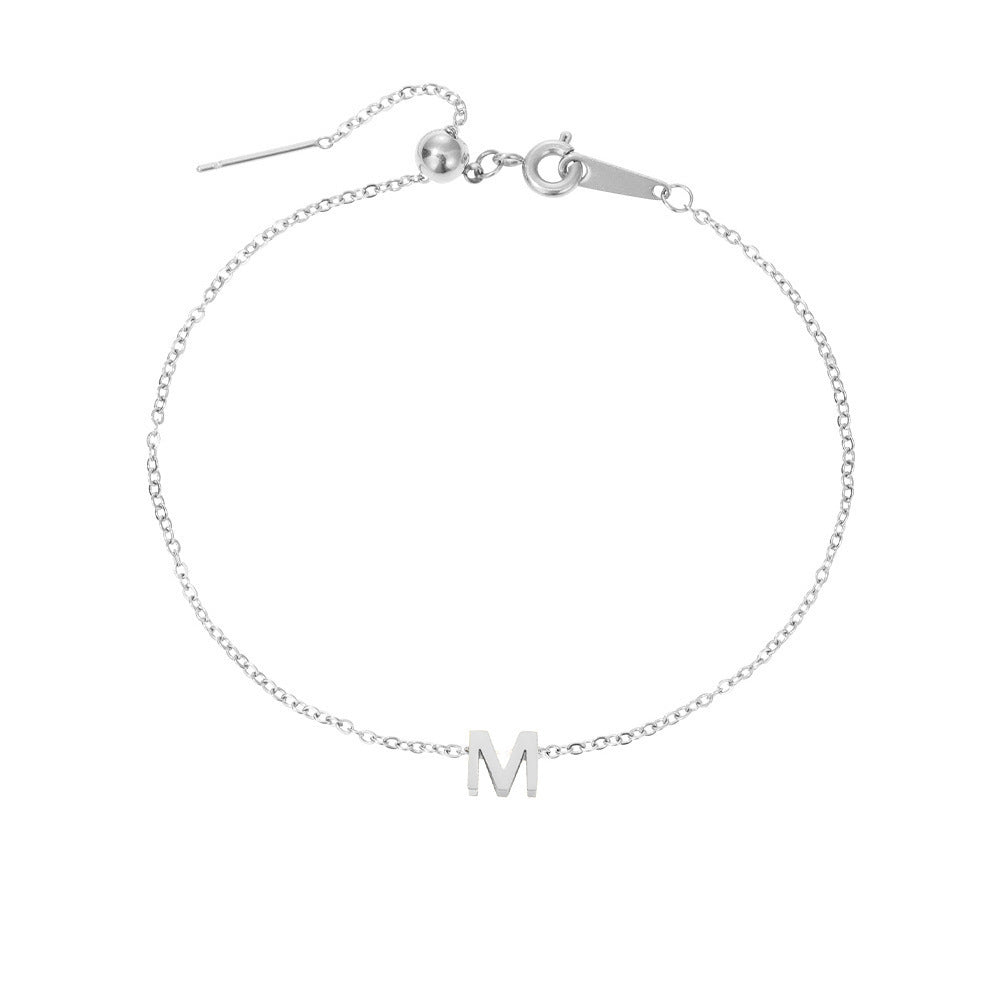 26 Letters Fashion Personality Stainless Steel Letter Bracelet
