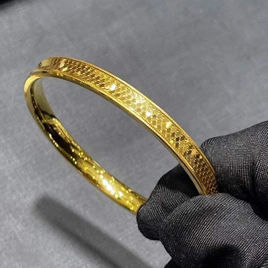 Dragon Scale Texture Bracelet Female Concave-convex Bright Surface Printed Scale Solid Bracelet