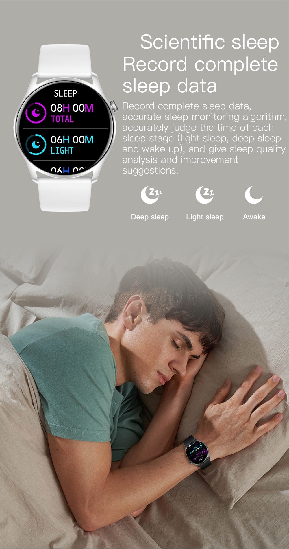 Smart Full Touch Multi-function Heart Rate Blood Pressure Monitoring Information Reminder Sports Bluetooth Watch