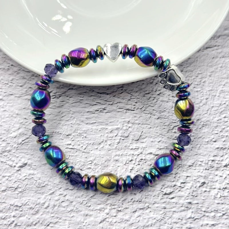 Colored Stone Chain Bracelet New Magnet Hand-woven