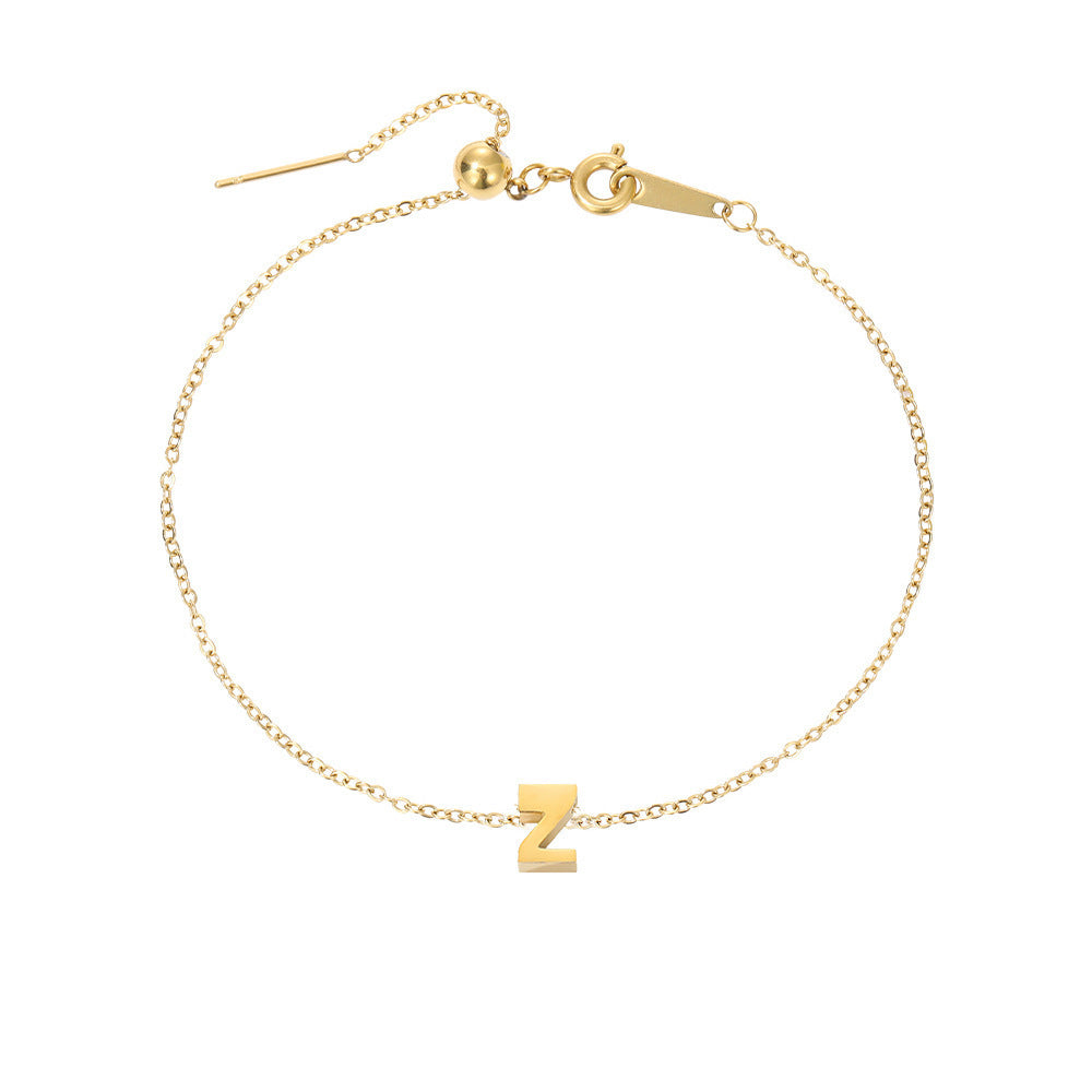 26 Letters Fashion Personality Stainless Steel Letter Bracelet