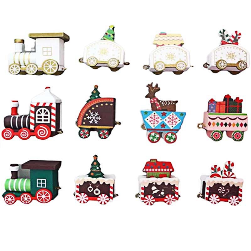 Small Train Christmas Party Children's Toy Model Wooden