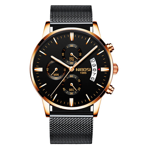 Top Brand Luxury Waterproof Full Steel Quartz Gold Clock Men
