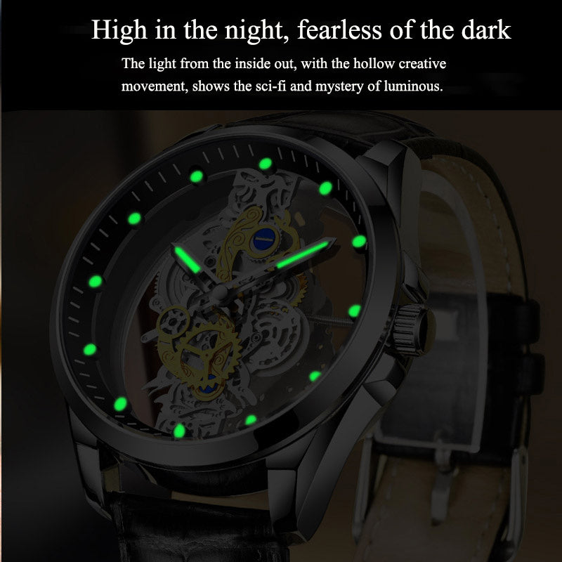 Men Skeleton Automatic Quartz Watch