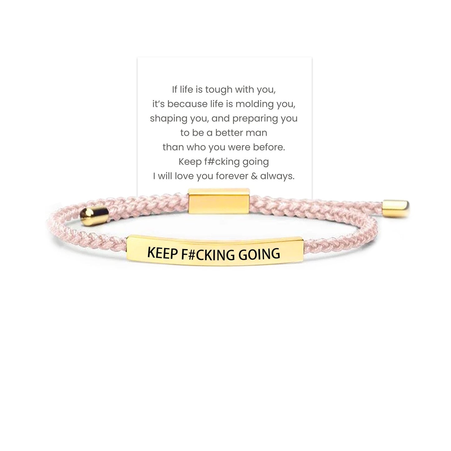 Adjustable Bent Tube Engraved Bracelet