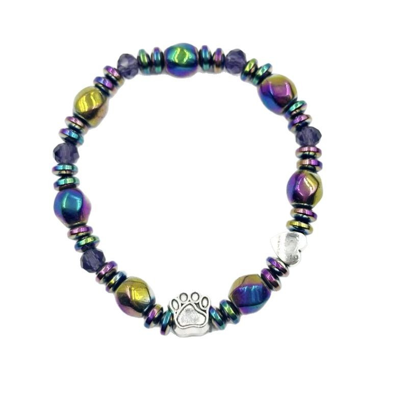 Colored Stone Chain Bracelet New Magnet Hand-woven