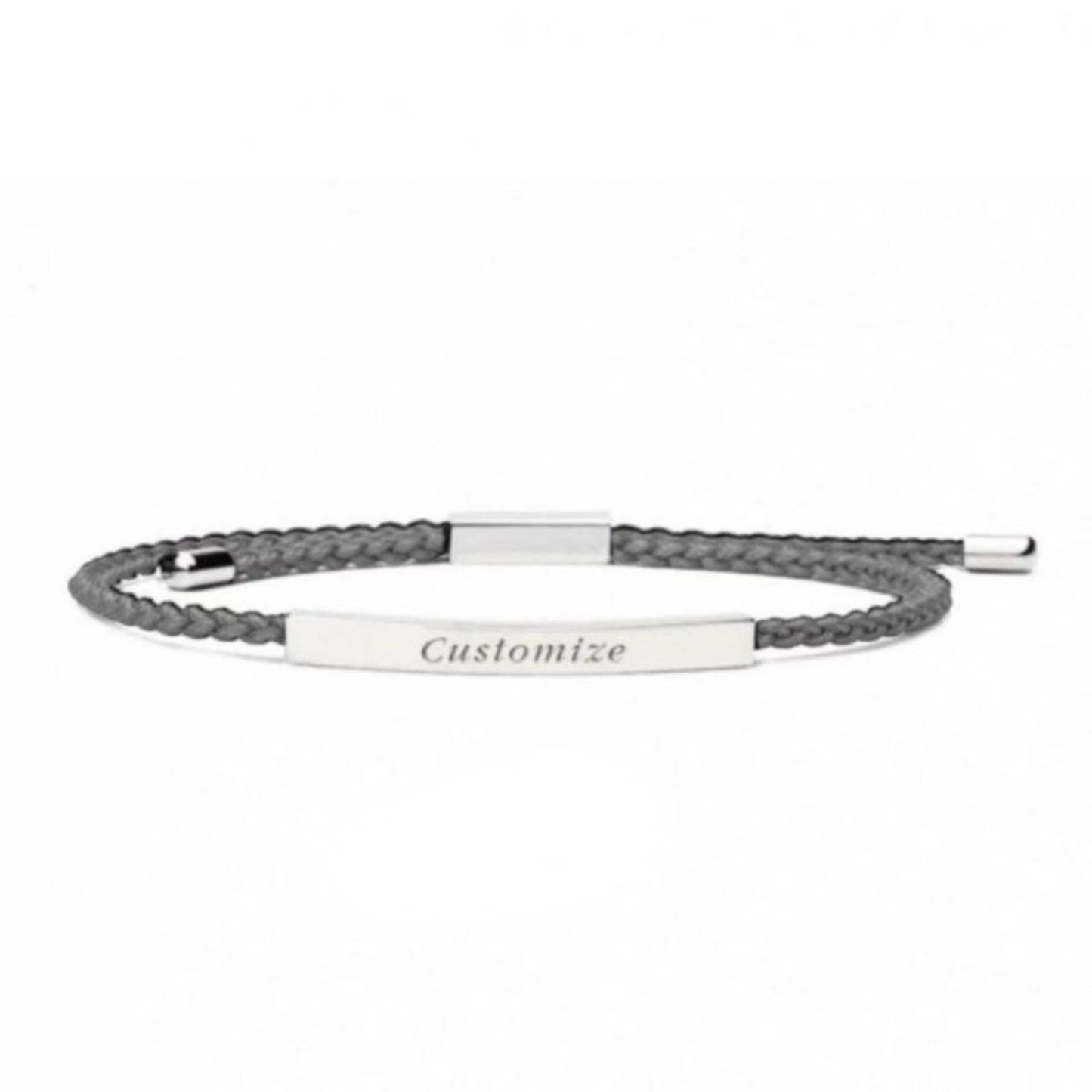 Adjustable Bent Tube Engraved Bracelet