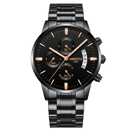 Top Brand Luxury Waterproof Full Steel Quartz Gold Clock Men