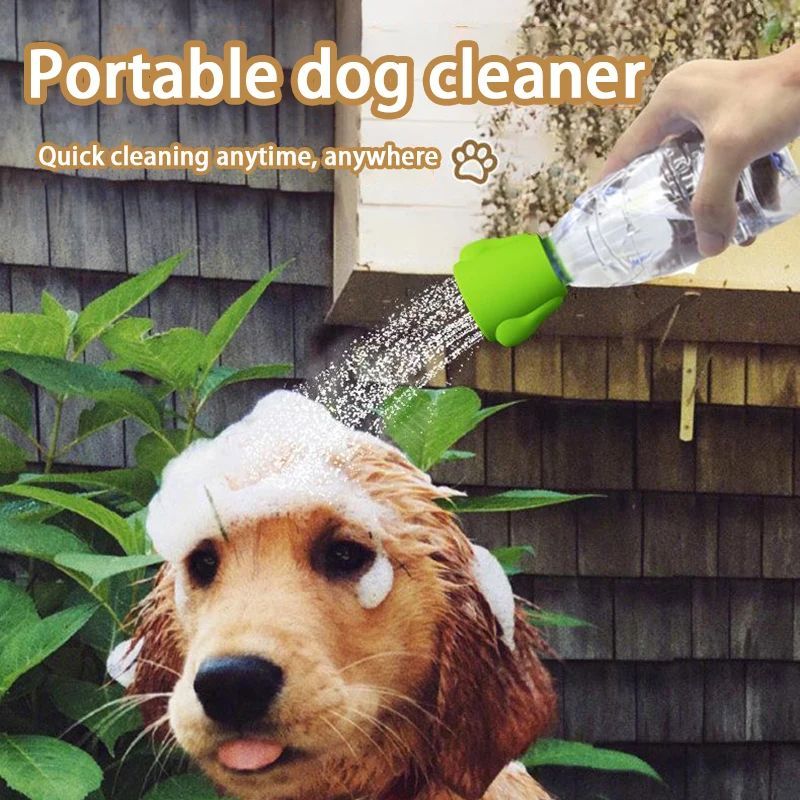 Pet Clean Dog Bath Sprayer Shower Head Silicone Multifunctional Outdoor Portable Water Bottle Sprinkler Nozzles