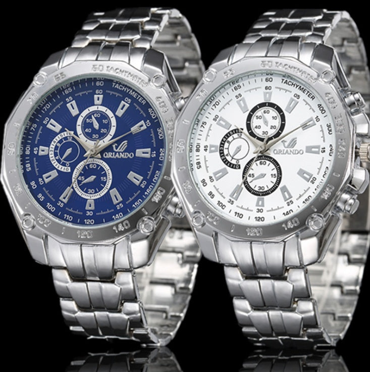 Silver Stainless Steel Mens Top Brand Luxury Watch