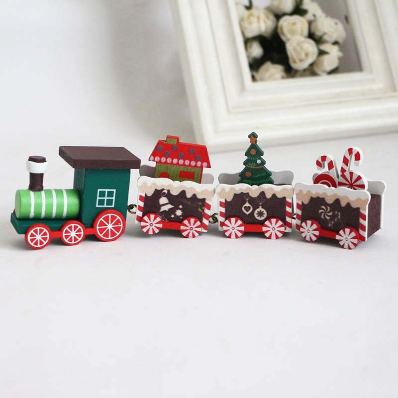 Small Train Christmas Party Children's Toy Model Wooden