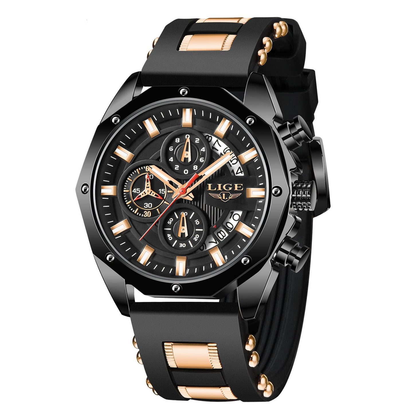 Top Brand Luxury Silicone Sport Waterproof Wristwatch Chronograph