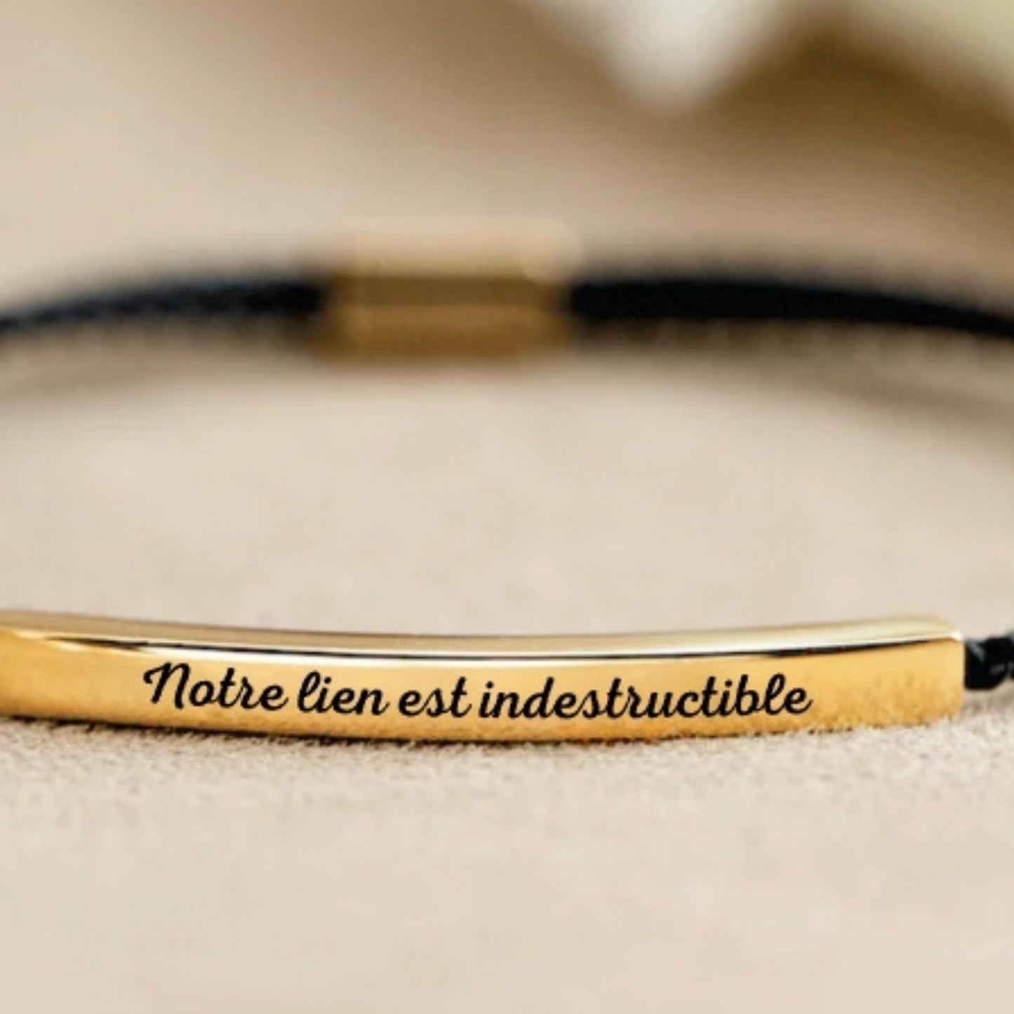 Adjustable Bent Tube Engraved Bracelet