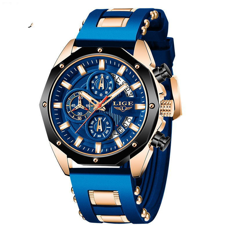 Top Brand Luxury Silicone Sport Waterproof Wristwatch Chronograph
