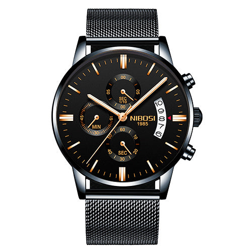 Top Brand Luxury Waterproof Full Steel Quartz Gold Clock Men