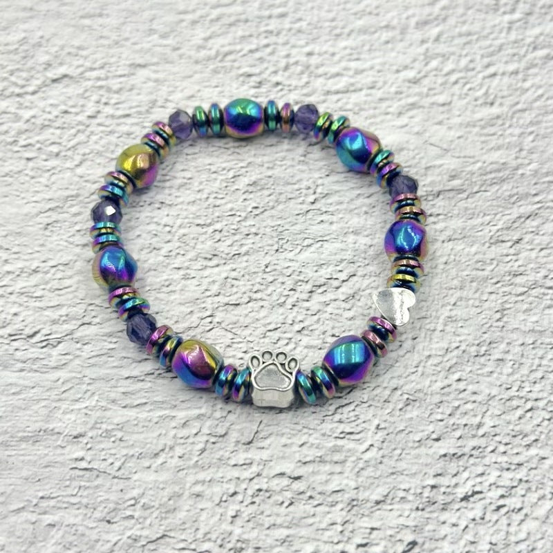 Colored Stone Chain Bracelet New Magnet Hand-woven