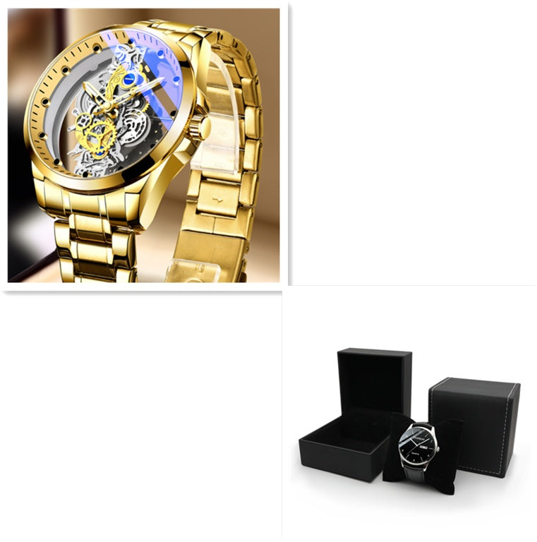 Men Skeleton Automatic Quartz Watch