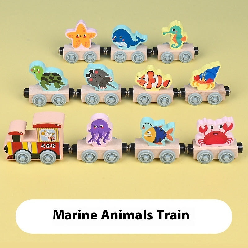 Magnetic Train Toy For Boys And Girls Wood Assembly