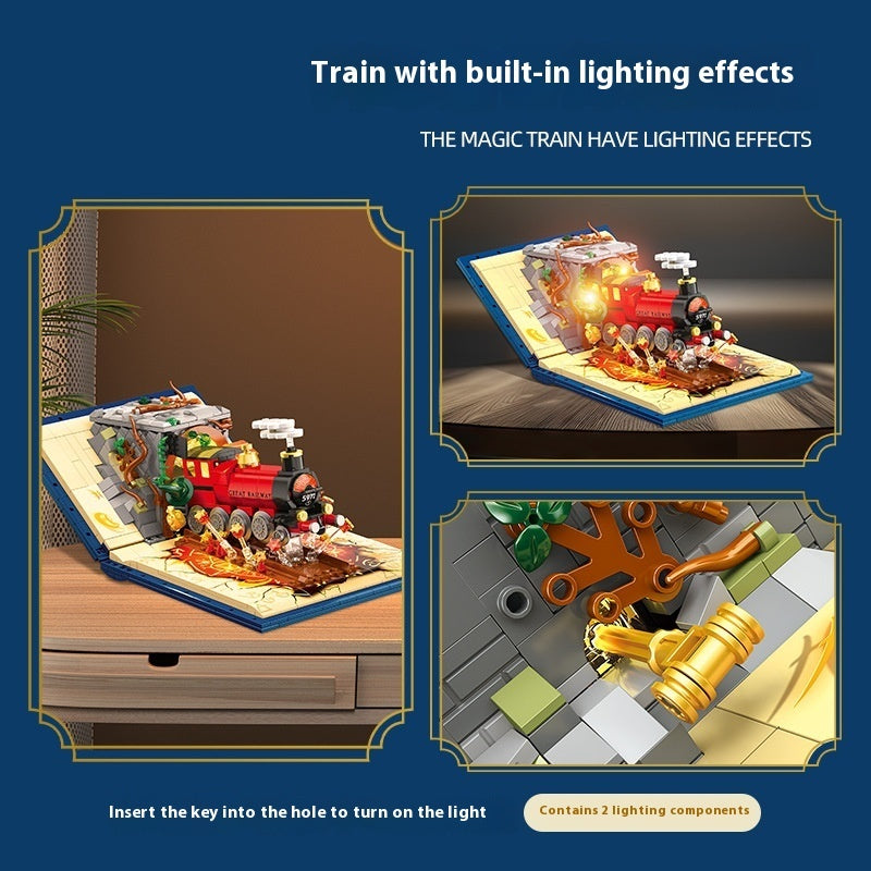 Train Model Decoration Small Particle Building Blocks Toy Gift