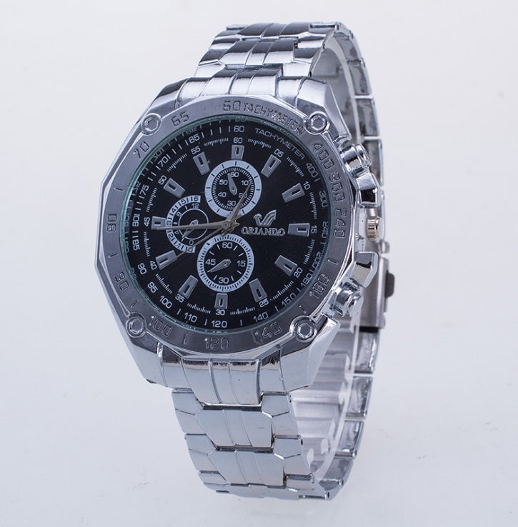 Silver Stainless Steel Mens Top Brand Luxury Watch