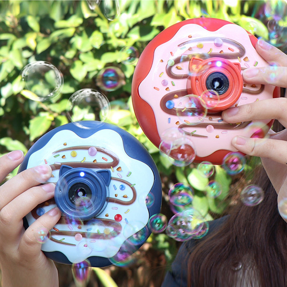 Electric Bubble Machine Automatic Cartoon Doughnut Shape Bubble Blower For Kids