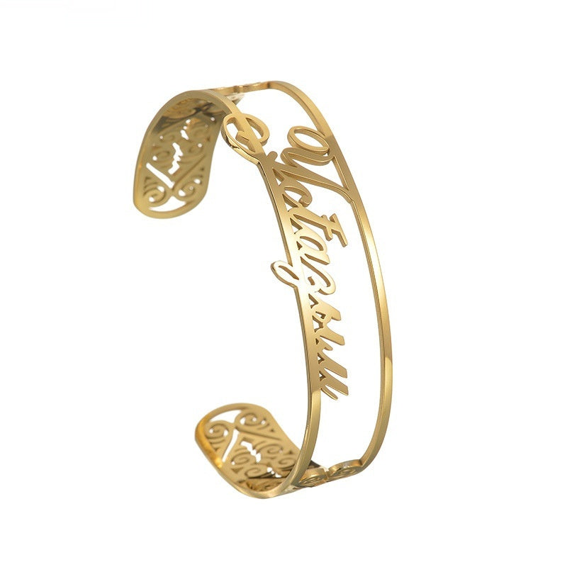 Simple English Letter Diamond Women's Bracelet