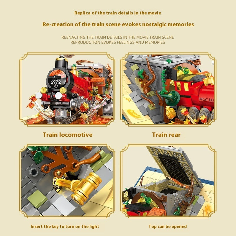 Train Model Decoration Small Particle Building Blocks Toy Gift