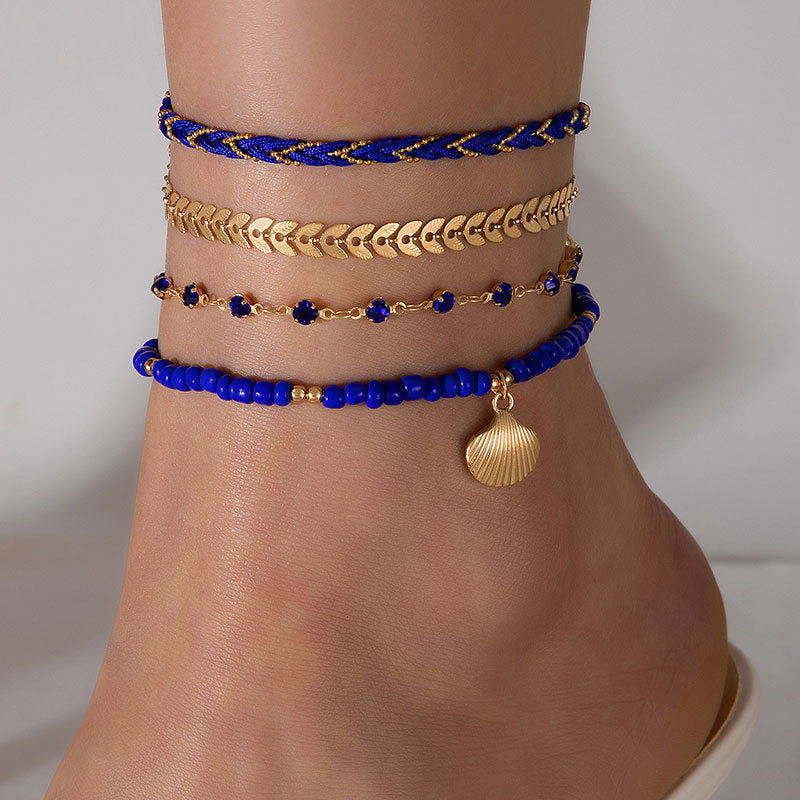 Bohemian Ocean Wind Starfish Shell Pearl Anklet