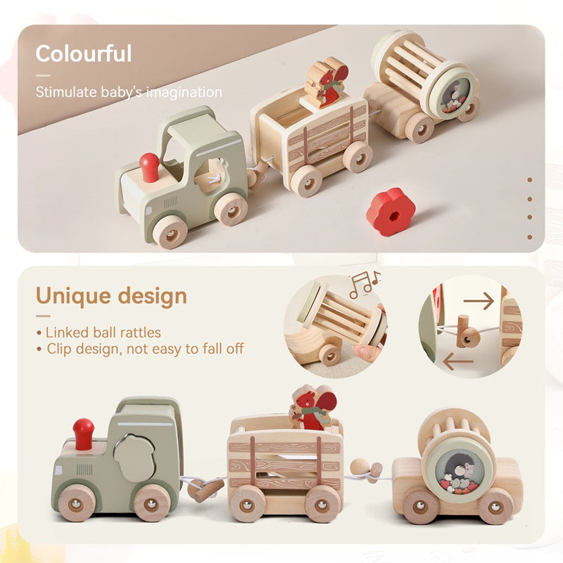 Wooden Baby Early Education Puzzle Multi-functional Train Shape Recognition Toy