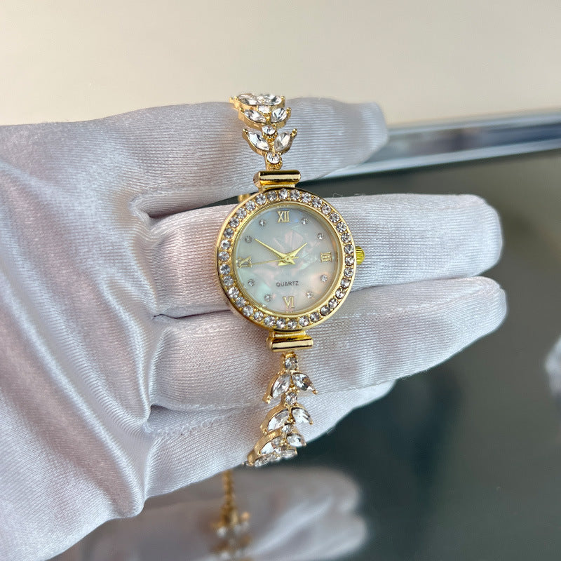 Luxury Diamond-embedded Free Adjustable Bracelet Quartz Watch