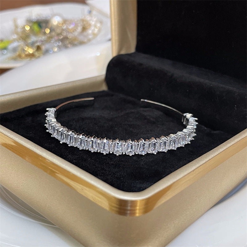 Light Luxury High-grade Exquisite Two-color Full Diamond Fine Bracelet
