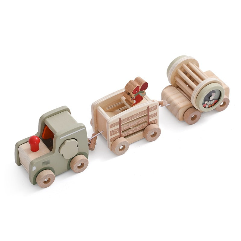 Wooden Baby Early Education Puzzle Multi-functional Train Shape Recognition Toy